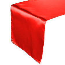 Table Runner Satin Color Red