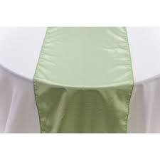 Table Runer Satin Color Sage Green