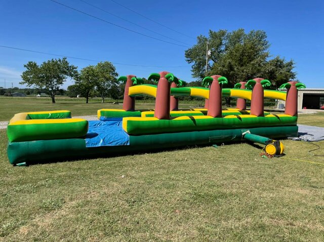 35ft Double Lane Palm Tree Slip and Slide