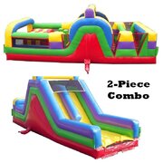 60ft Retro Two Slide Obstacle Course