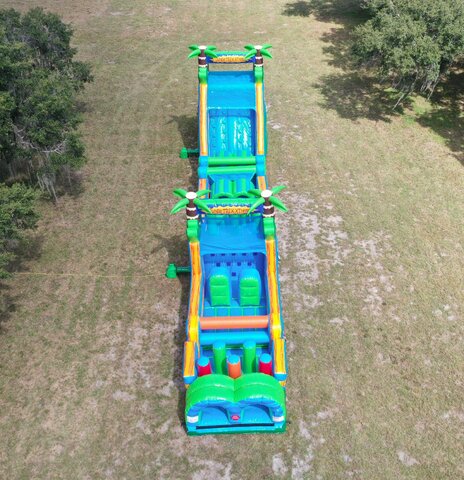 70ft inflatable jungle trek obstacle course rental top view