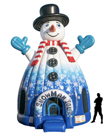 Snowman Igloo bounce house front view