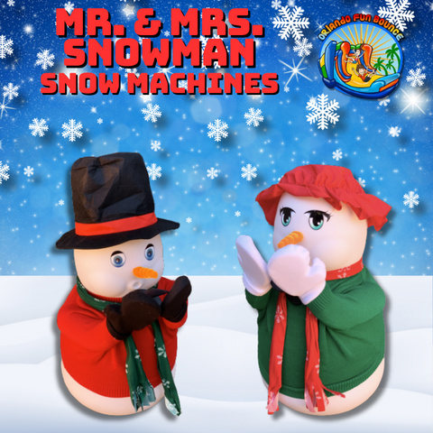 Mr. Snowman & Mrs. Snowwoman Snow Falling Machines 2 Hour Rental