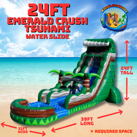 24ft Emerald Crush Tsunami Water Slide