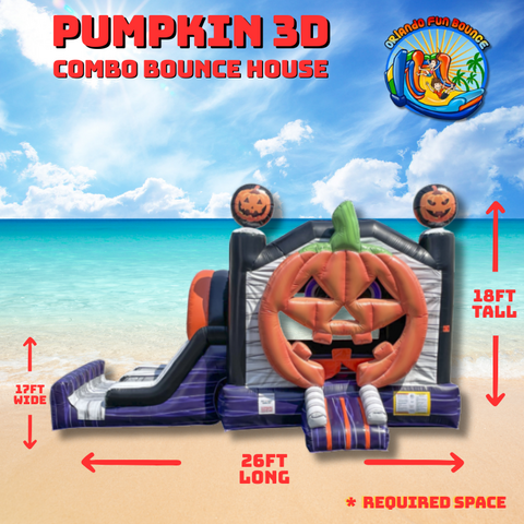 Pumpkin 3D Bounce House & Slide