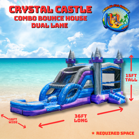 Crystal Castle Dual Lane Bounce & Slide Combo