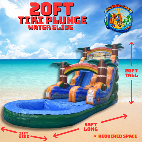 20ft Tiki Plunge Single Lane Water Slide