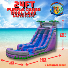 24ft Purple Crush Dual Lane Water Slide Rental