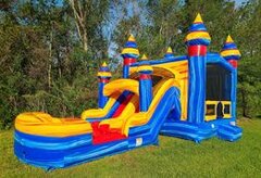 ARCTIC MARBLE BOUNCE HOUSE AND SLIDE DUAL LANE COMBO WET