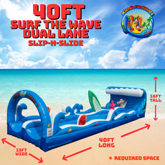 40ft Surf The Wave Dual Lane Slip N Slide