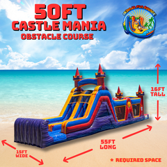 50ft Castle Mania Obstacle Course Wet/Dry