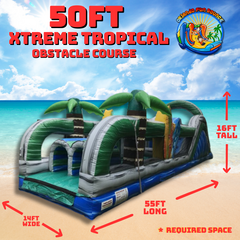 50ft Xtreme Tropical Obstacle Course Wet & Dry
