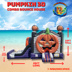 Pumpkin 3D Bounce House & Slide