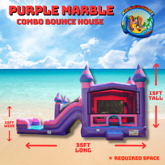 PURPLE MARBLE BOUNCE HOUSE & SLIDE DUAL LANE COMBO 