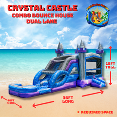 Crystal Castle Dual Lane Bounce & Slide Combo