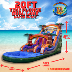 20ft Tiki Plunge Dual Lane Water Slide