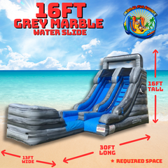 16ft Gray Marble Water Slide