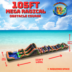 105ft Mega Radical Obstacle Course Wet