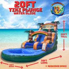 20ft Tiki Plunge Single Lane Water Slide