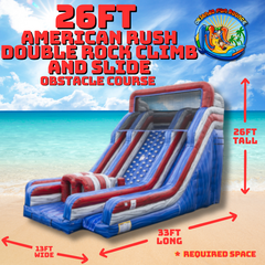 26ft American Rush Double Rock Climb and Slide 