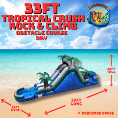 33ft Tropical Crush Rock & Climb Obstacle Course Dry