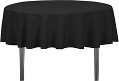 Round Table Black Disposable Tablecloth