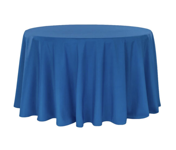 120” Round Polyester Tablecloth- Royal Blue