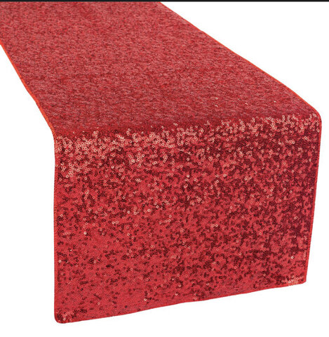 Red Sequin Table Runner 