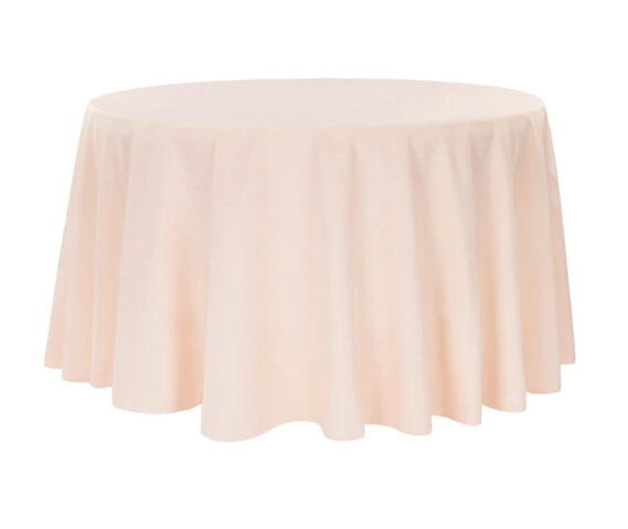 120” Round Polyester Tablecloth - Blush 
