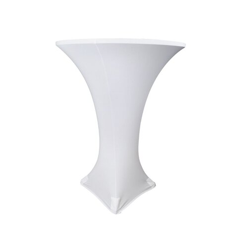 30” Round Spandex Cocktail Tablecloth  - White