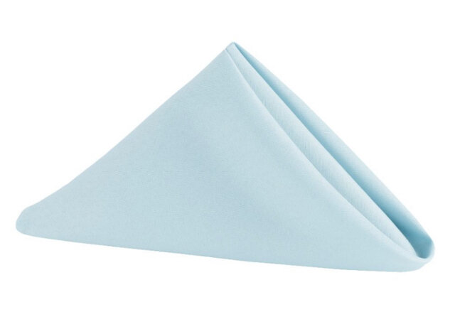 16”x 16” Polyester Linen Napkins- Baby Blue - Pack of 10