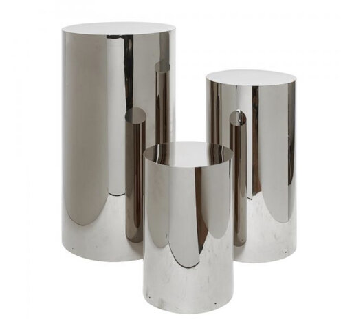 Silver Cylinders- Set of 3