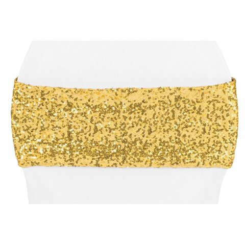 Gold Sequin Spandex Chair Band