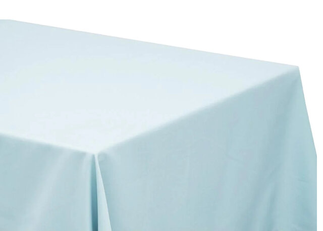 90” x 132” Rectangular Oblong Polyester Tablecloth  - Light Blue 
