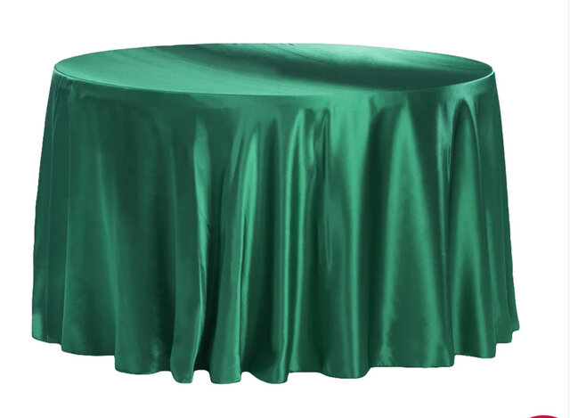 120'' Round Satin Tablecloth - Emerald Green 