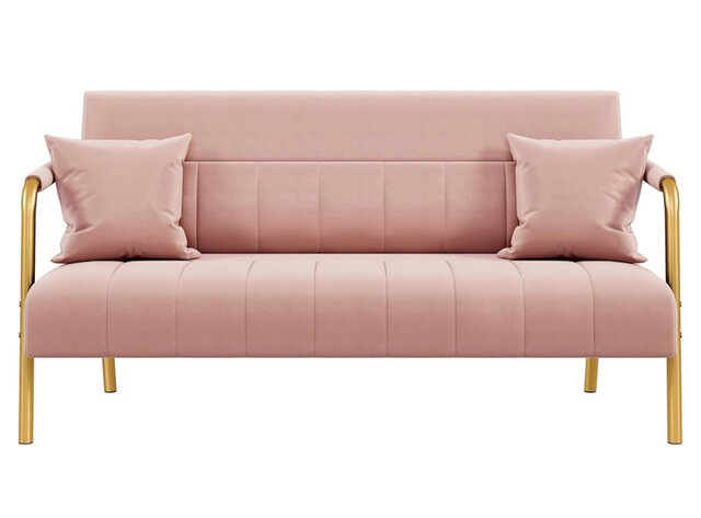 Velvet loveseat - pink /blush color 