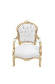 kids Size White and Gold Throne Chair