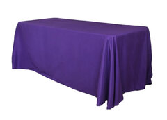 90”x132” Rectangular Oblong Polyester Tablecloth- Purple 