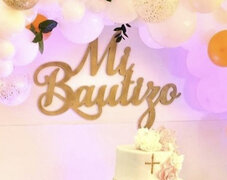 "Mi Bautizo" Wooden Backdrop Sign