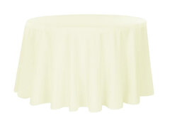 120” Round Polyester Tablecloth - Ivory 