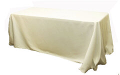 90” x 132” Oblong Polyester Tablecloth -Ivory 