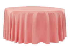 108” Round Polyester Tablecloth - Coral 