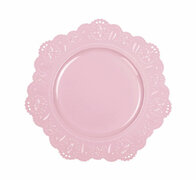 Pink Flower Edge Charger Plates 