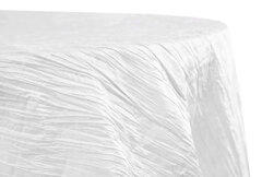 120 “ Round Accordion Crinkle Taffeta Tablecloth - White 