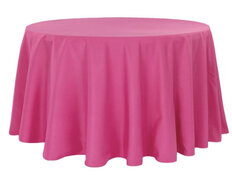108” Round Polyester Tablecloth - Fuchsia 