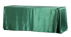 90” x 132” Rectangular Satin Tablecloth- Emerald Green 