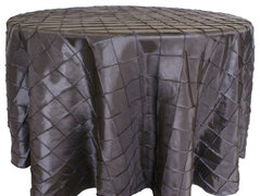 120” Round Pintuck Tablecloth- Charcoal 