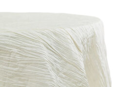 120” Round Accordion Crinkle Taffeta Tablecloth - Ivory 
