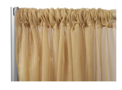 Sheer Voile Drape / Backdrop Curtain - Gold 