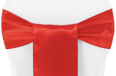 Satin Chair Sashes - Red 